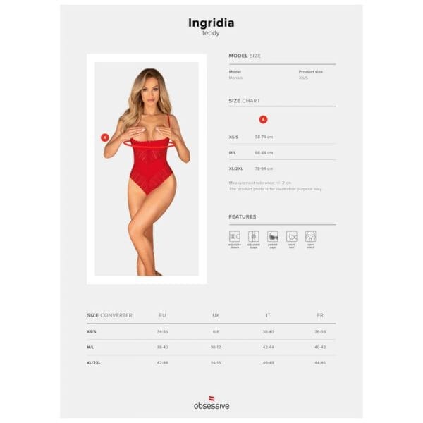 OBSESSIVE - INGRIDIA CROTCHLESS RED XL/XXL 7